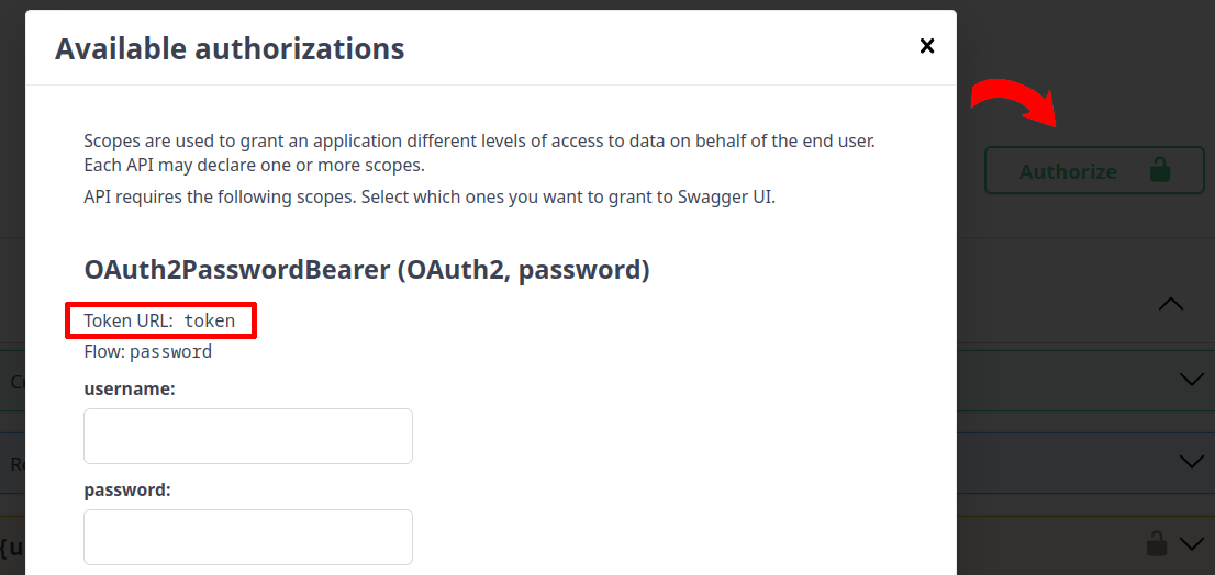 Captura de tela do Swagger indicando endereço incorreto
