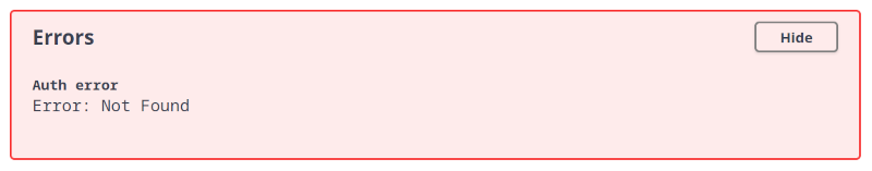 Captura de tela do erro exibido no Swagger